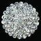 Belagio Rhinestone Shank Button, 0.75" Diameter, 1 Piece, Cluster Design, Silver/Crystal